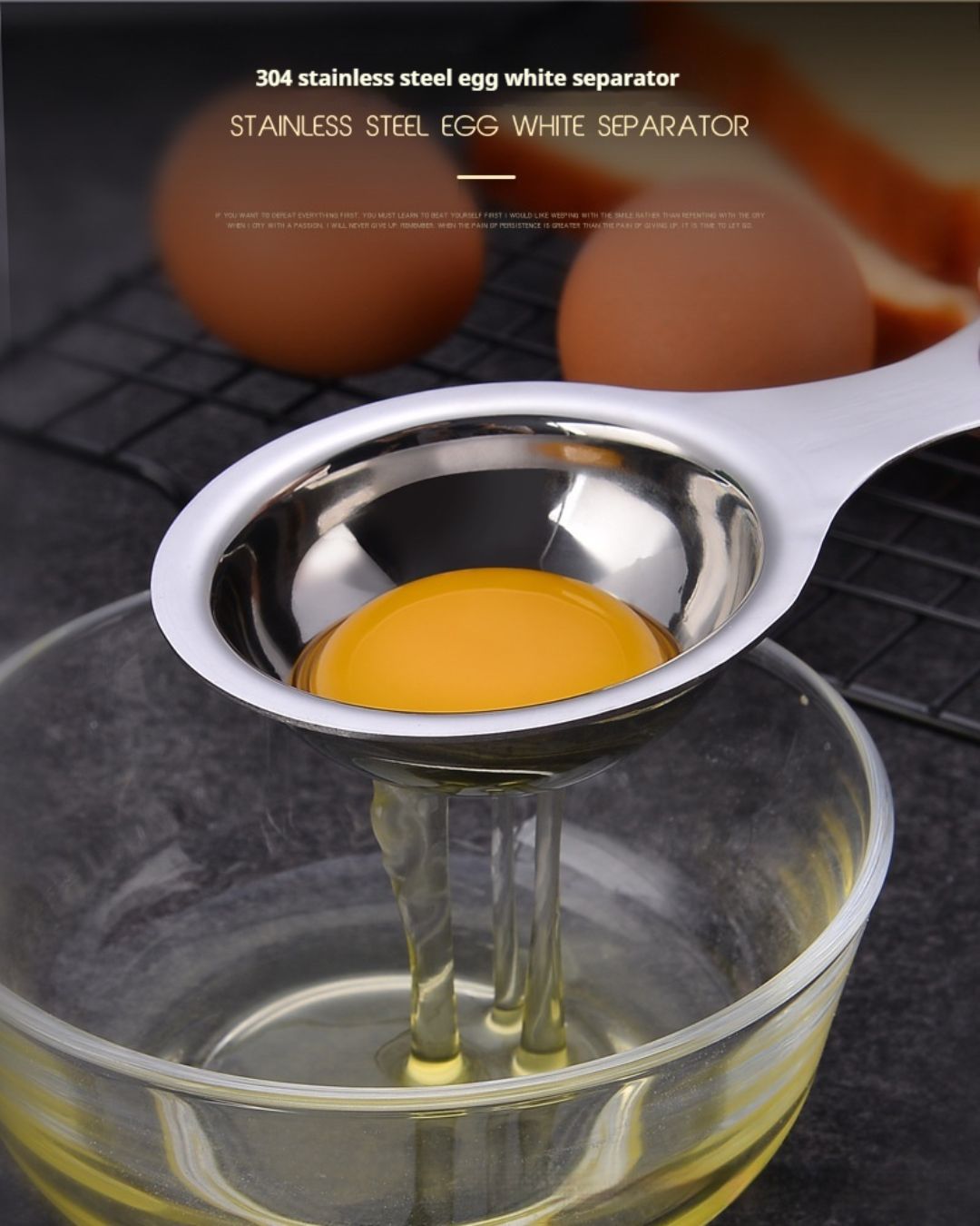 Stainless Steel Egg Separator & Measuring Spoons Set