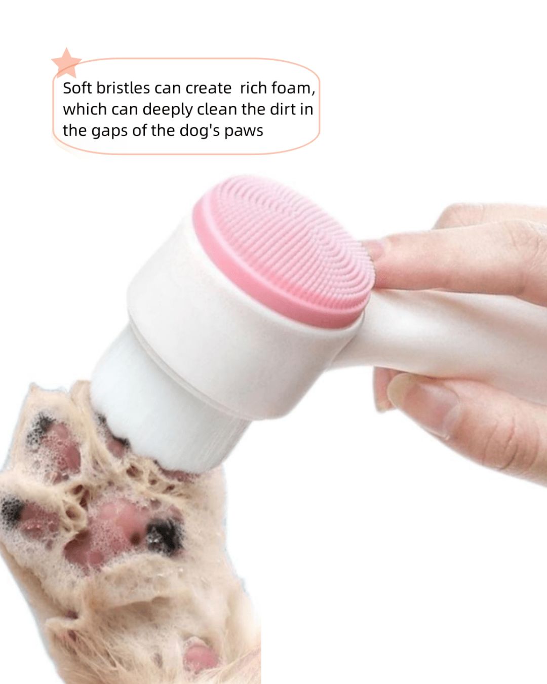 Two-Tone Soft Silicone Dog Paw Cleaning Brush