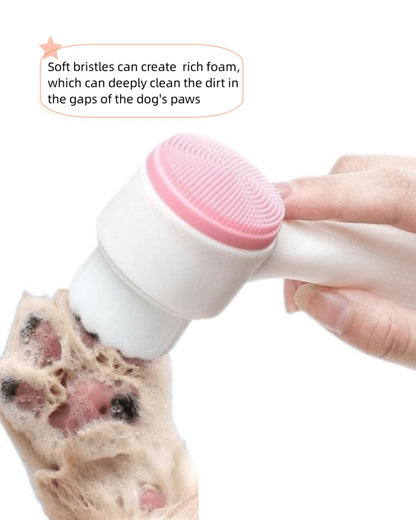 Two-Tone Soft Silicone Dog Paw Cleaning Brush