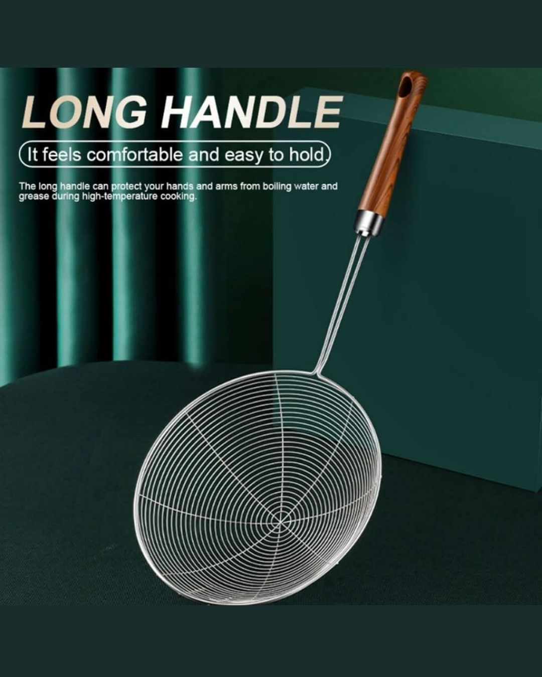 Wooden Handle Strainer Skimmer