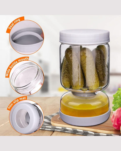 Pickle and Olive Flip Jar with Strainer