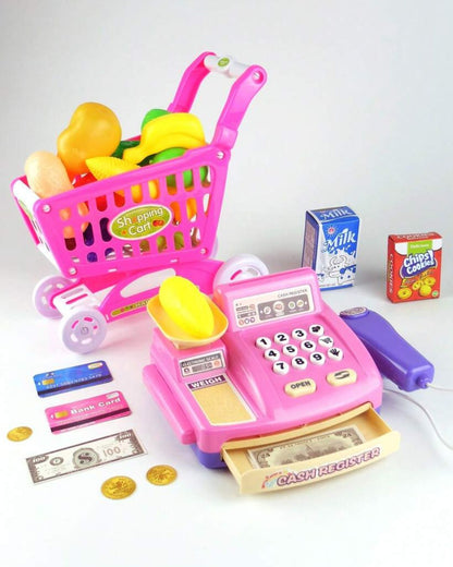 Supermarket Cash Register with Shopping Cart