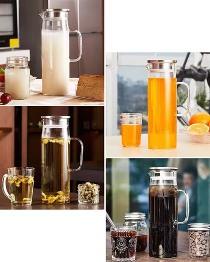 1.5L Glass Pitcher with Stainless Steel Lid