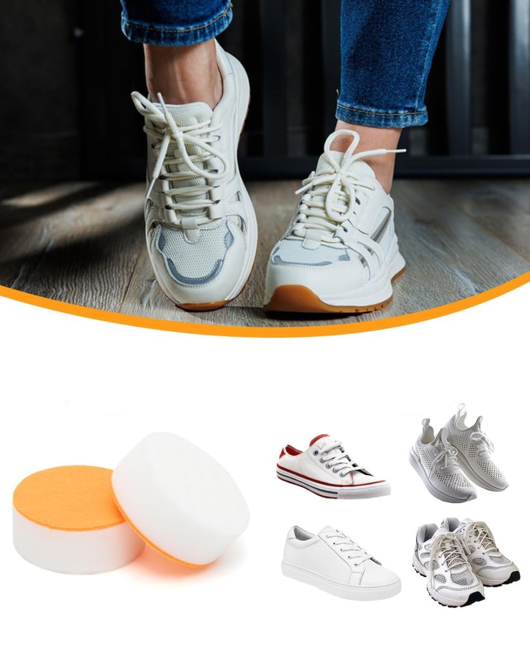 Dual-Sided Sponge for Whitening Shoes