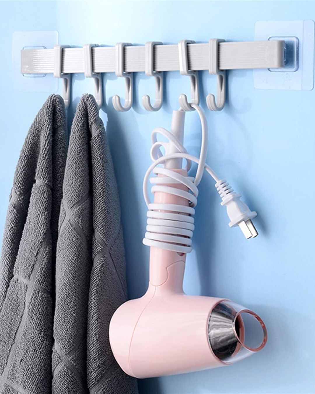 Adhesive 6-Adjustable Slider Hooks