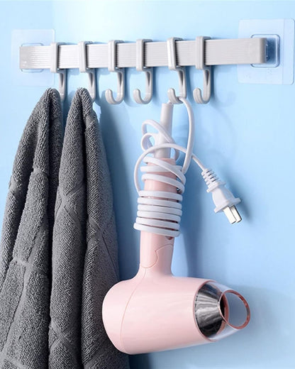 Adhesive 6-Adjustable Slider Hooks
