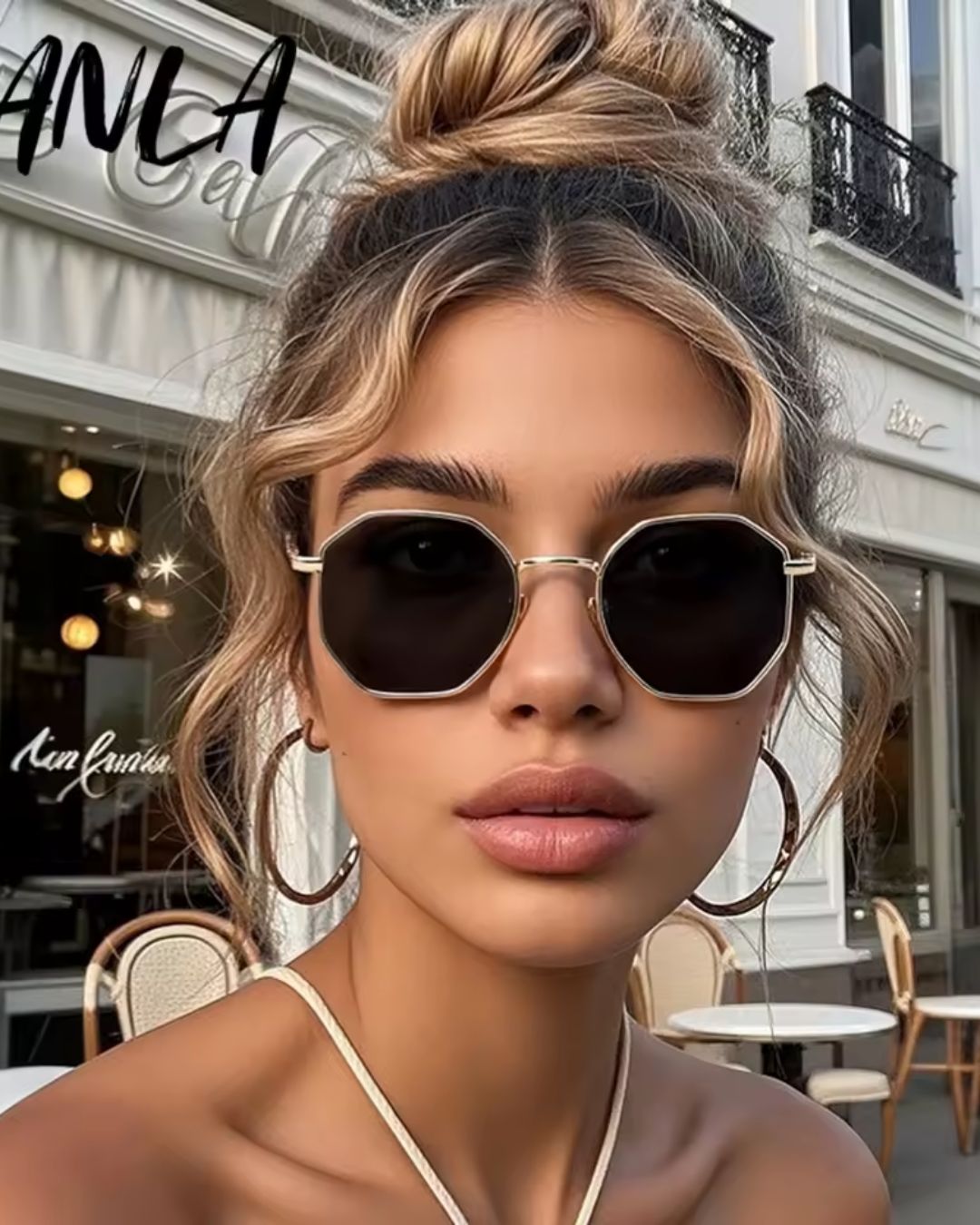 Classic Metal Geometric Frame Sunglasses