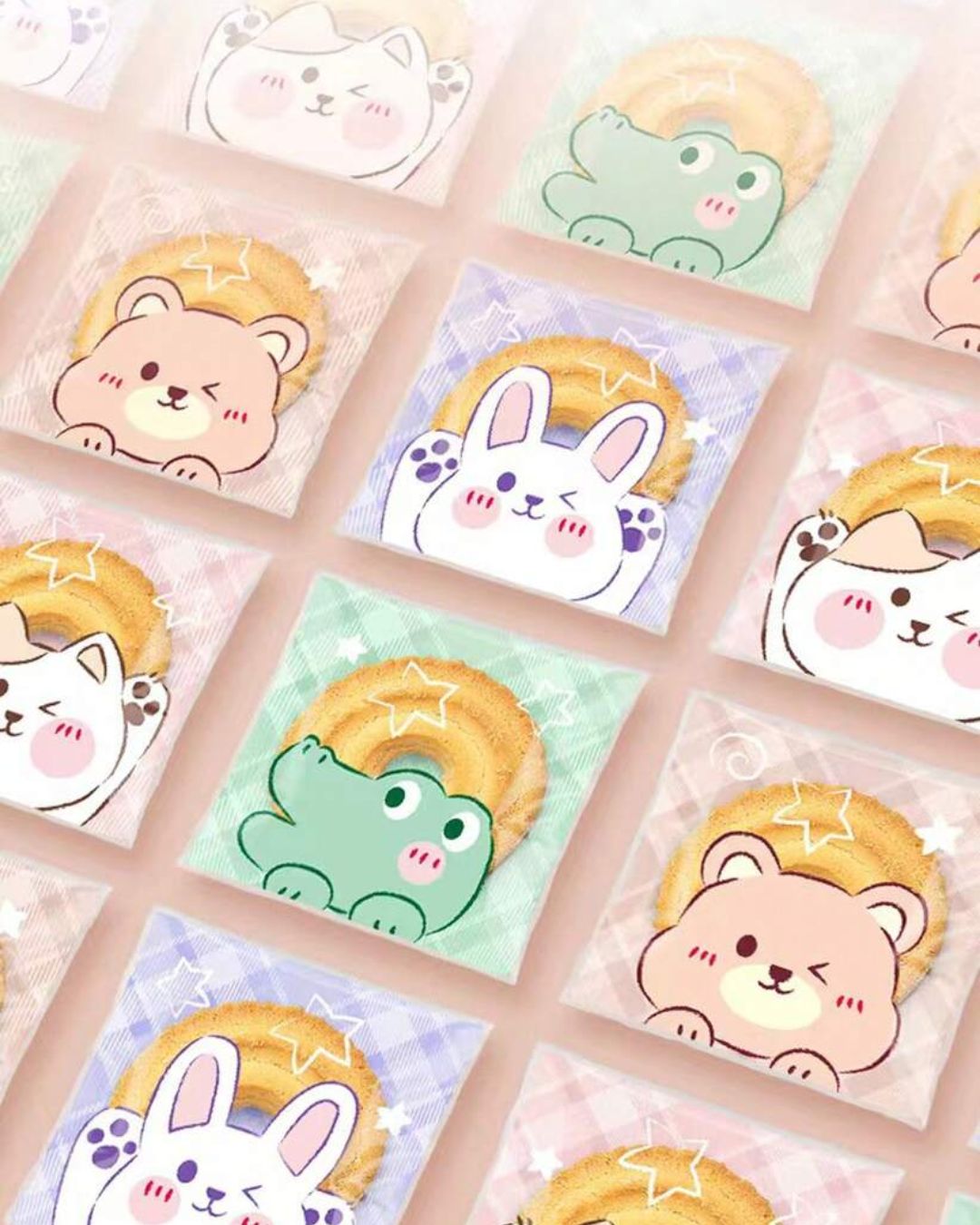 Self Adhesive Animal Cookie Bags