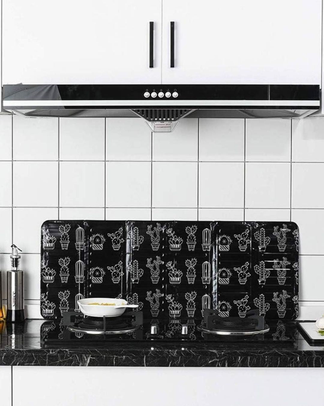 Stove Windscreen Splash Guard with Drawing