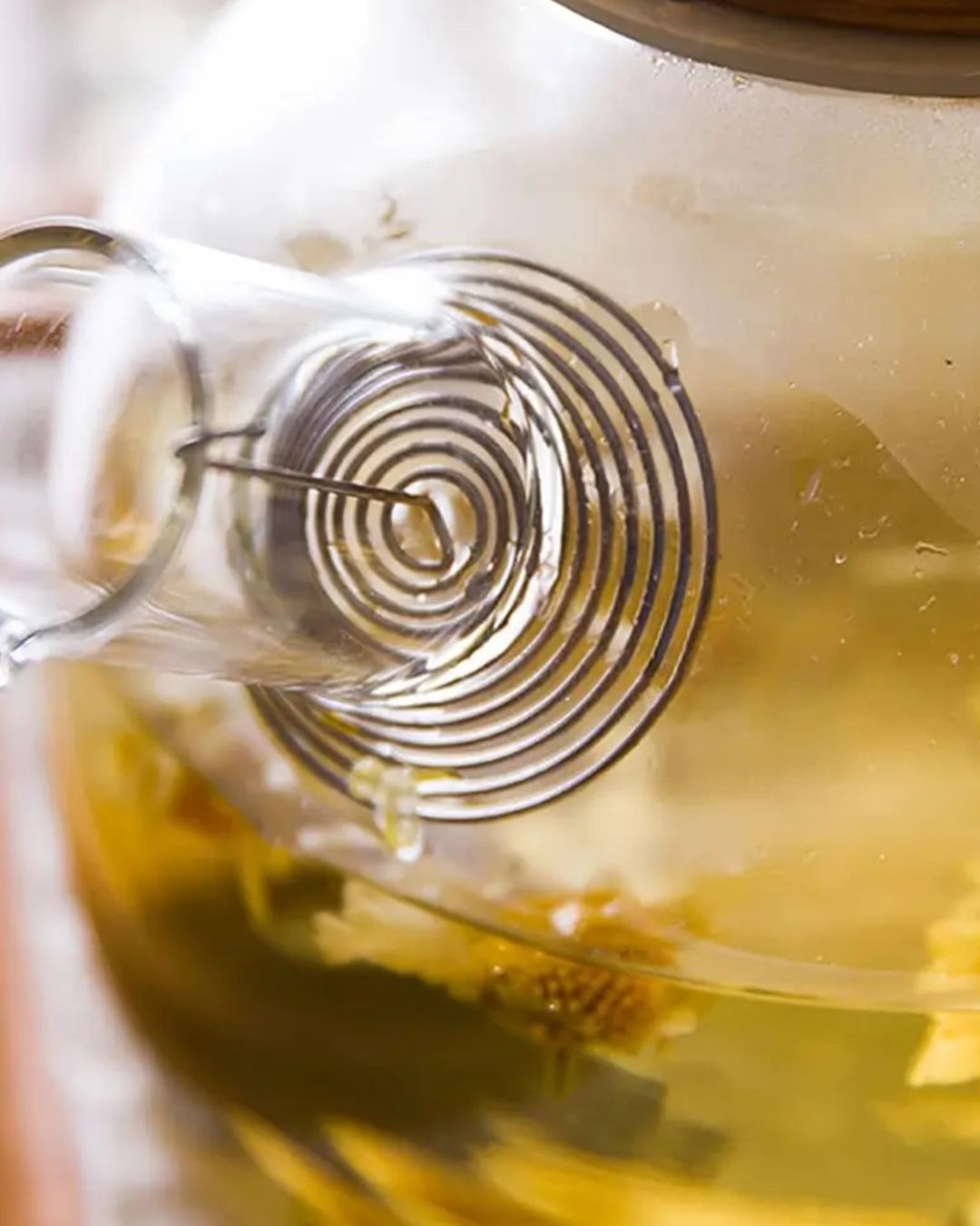 High Borosilicate Glass Teapot with Infuser & Bamboo Lid