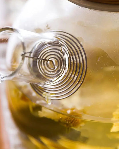 High Borosilicate Glass Teapot with Infuser & Bamboo Lid