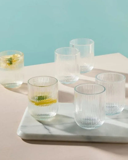 Vertical Stripe Jug Glass Set- 7 PCS