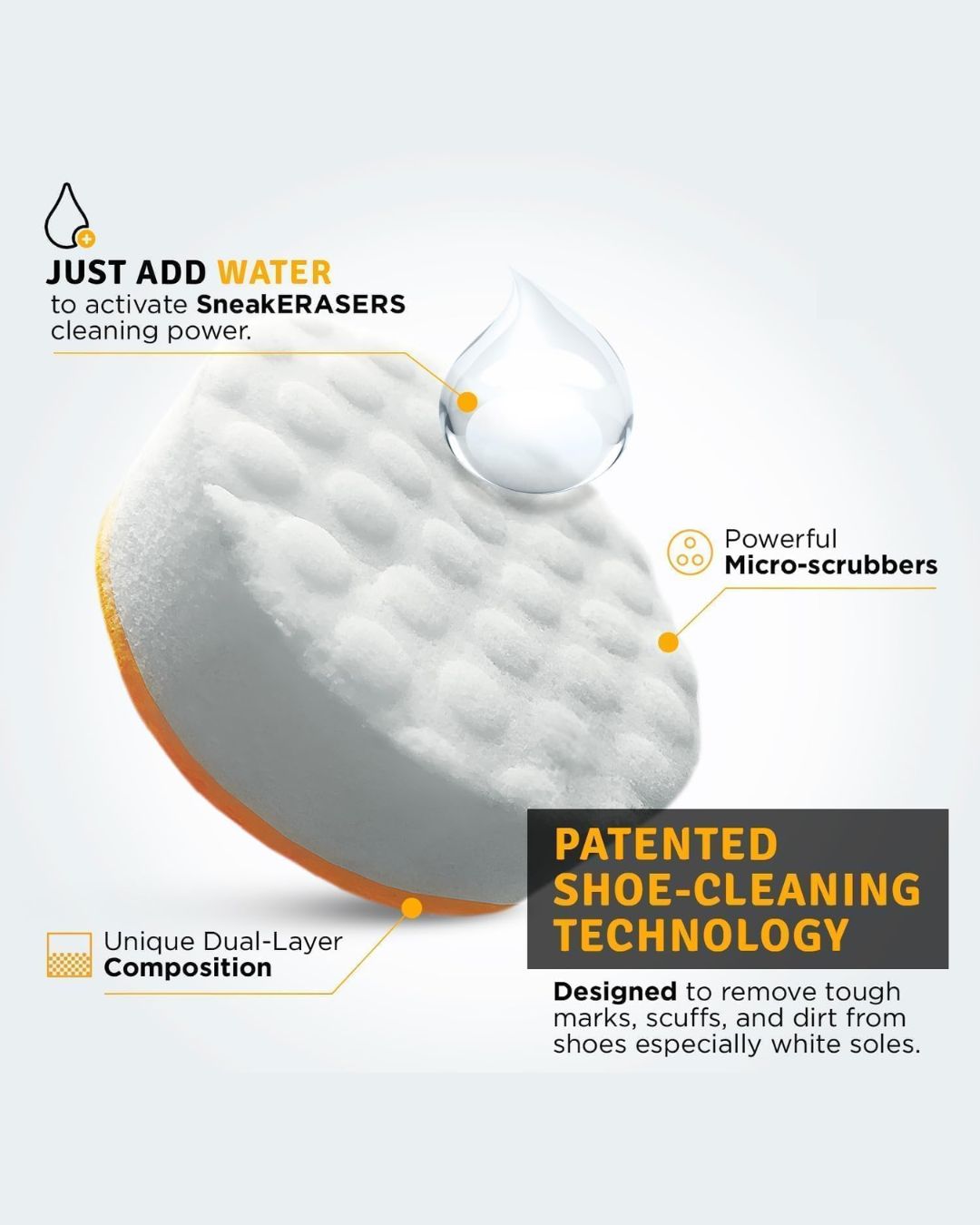 Dual-Sided Sponge for Whitening Shoes
