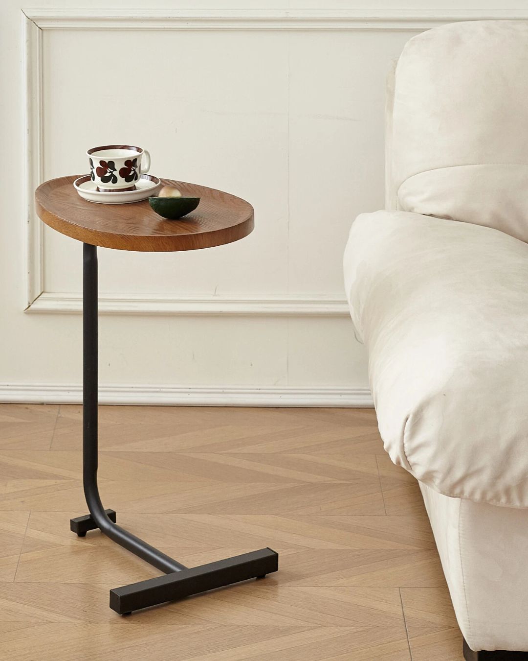 C-Shaped End Table for Couch