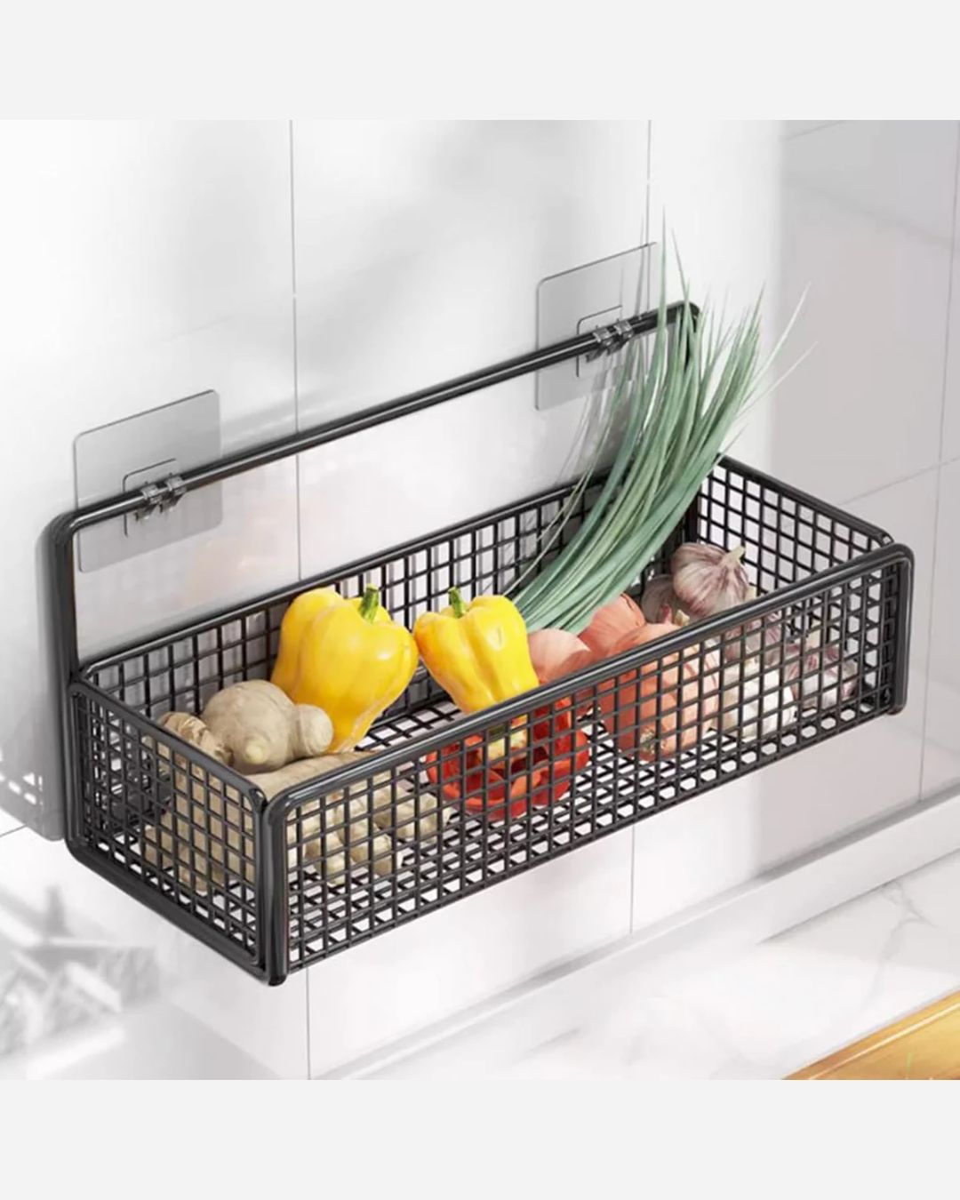 Wall-Mounted Metal Storage Basket