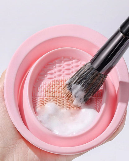 Foldable Makeup Brush and Sponge Cleaner Pad