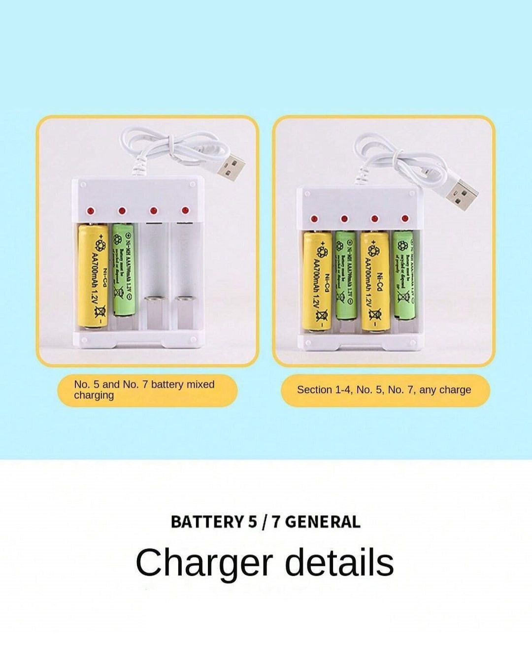 USB AA & AAA Battery Charger