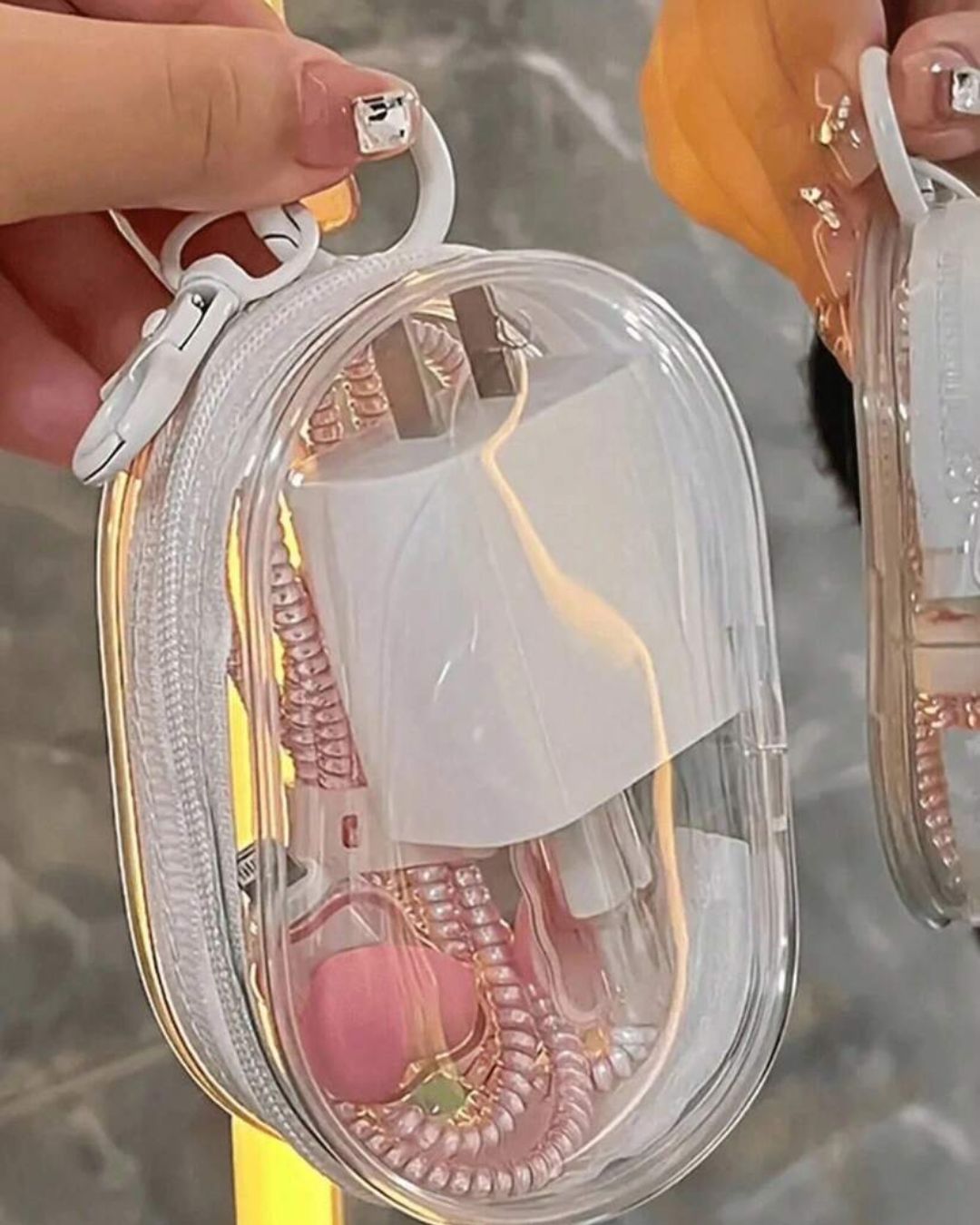 Portable Mini Clear Zipper Storage Pouch