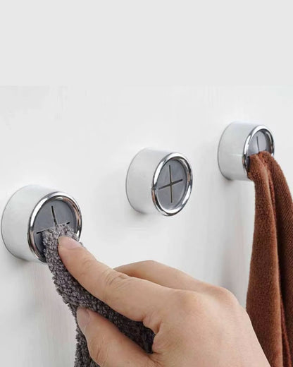 Round Adhesive Push Towel Hook