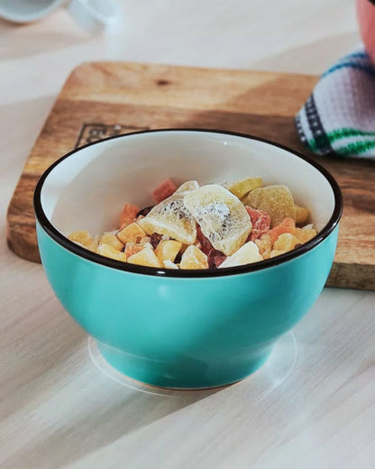 Colorful Round Bowl with Black Trim
