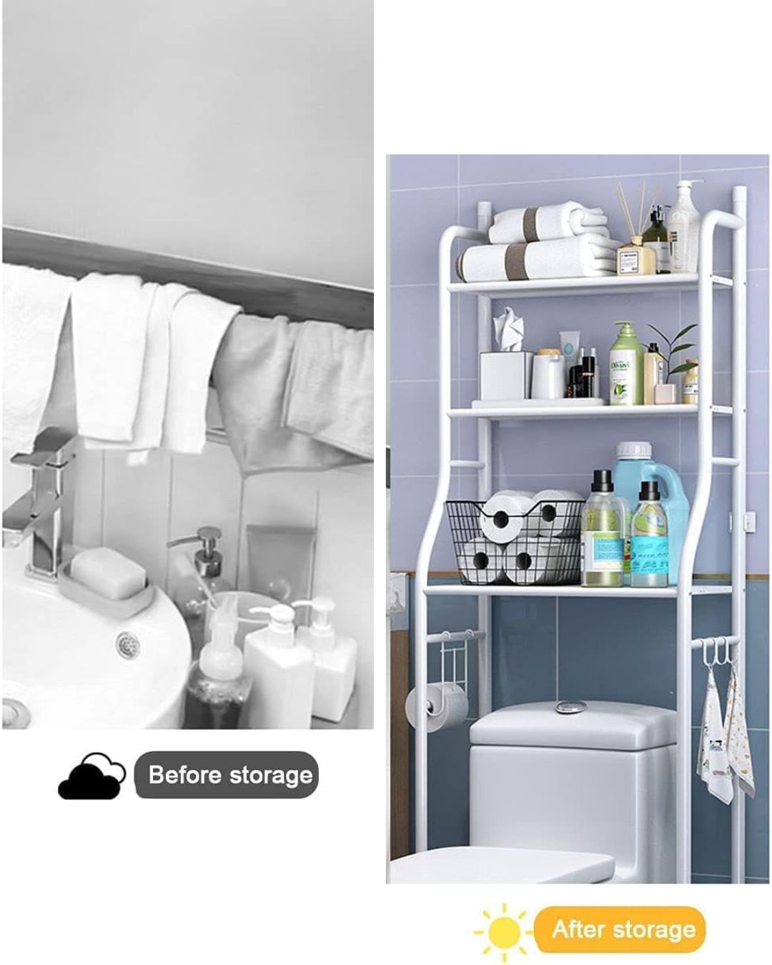 3 Layer Over The Washing Machine Storage Rack