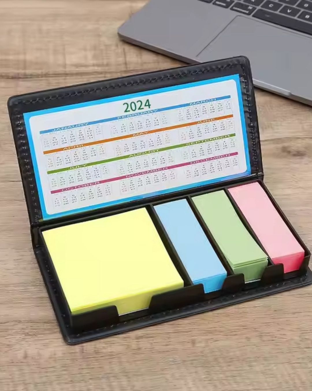 5 In 1 Sticky Notes Leather Box
