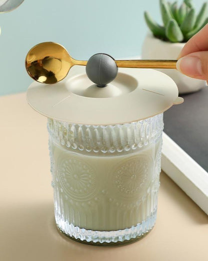Silicone Cup Lid With Spoon Holder