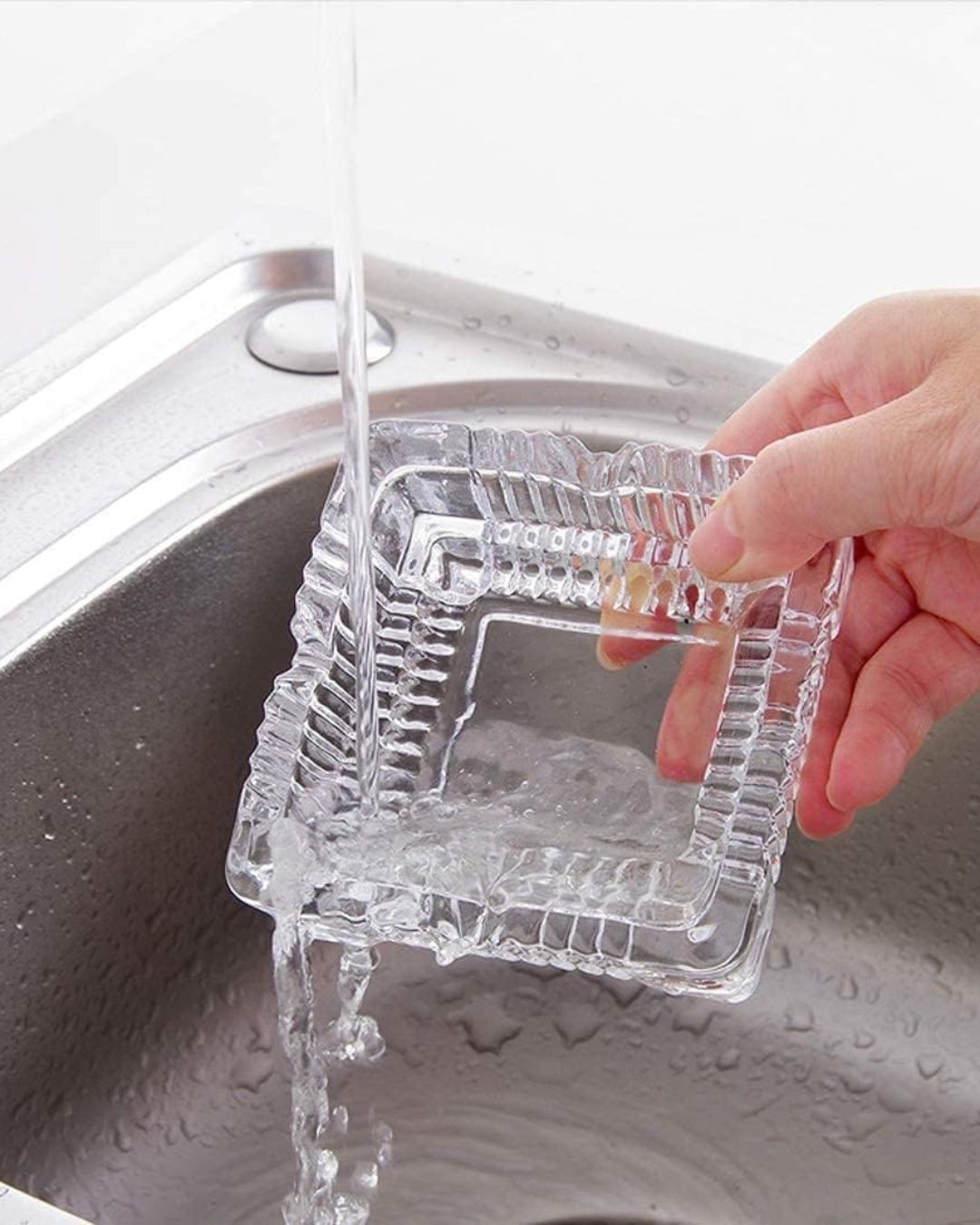 Square Crystal Glass Smoking Ashtray