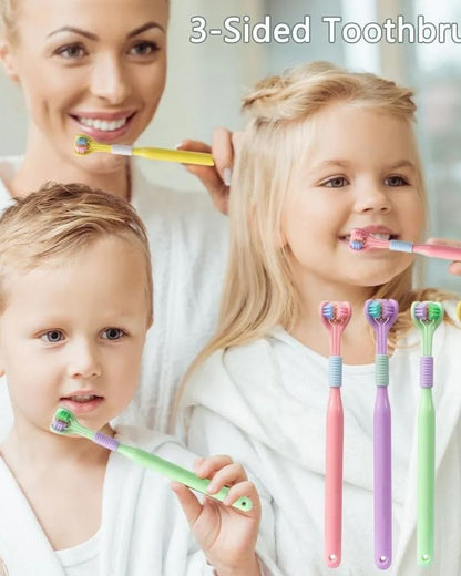 V-Shaped Three-Sided Toothbrush