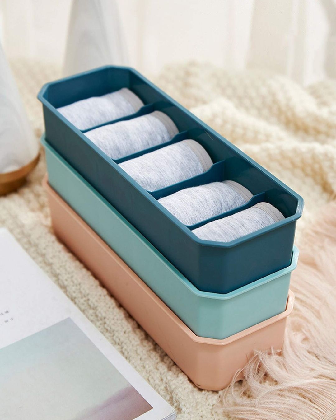 Multi Functional Stackable Plastic Drawer Organizer