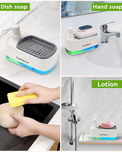 Dual Soap Dispenser with Sponge Holder