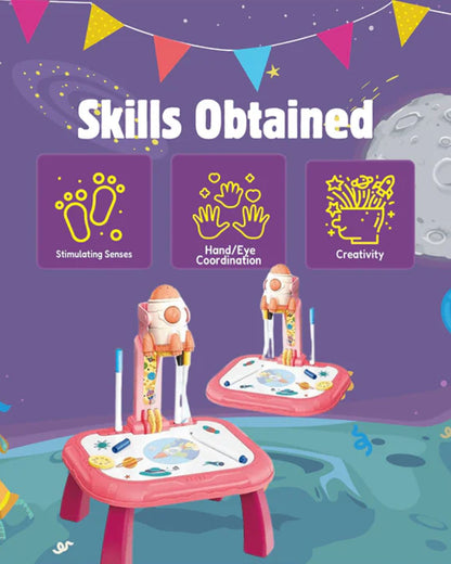 LED Projector Rocket Painting Table