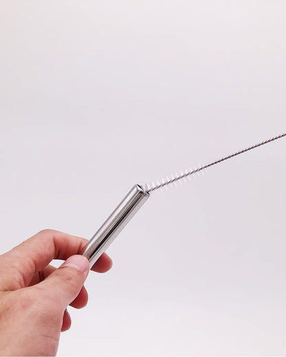 Bent Stainless Steel Straw Set with Brush
