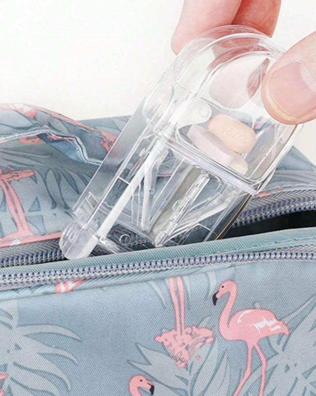 Portable Medication Storage Box with Integrated Pill Cutter