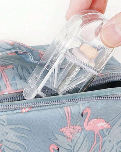 Portable Medication Storage Box with Integrated Pill Cutter