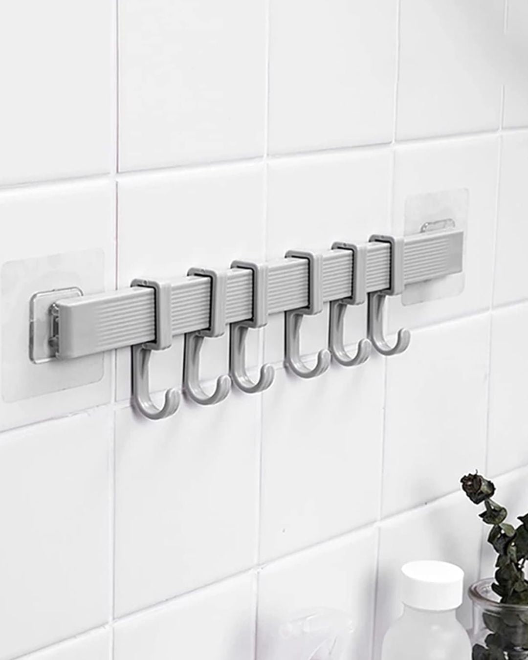 Adhesive 6-Adjustable Slider Hooks