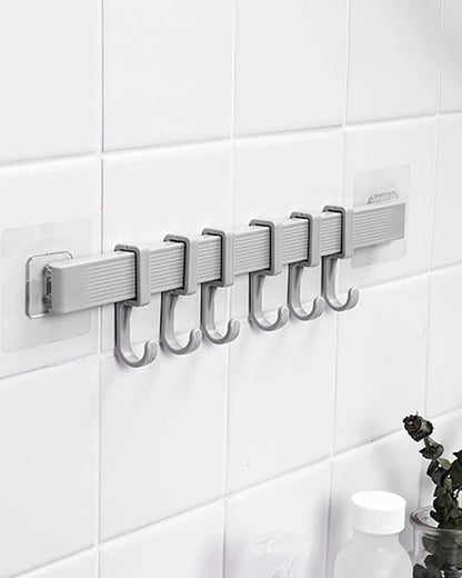 Adhesive 6-Adjustable Slider Hooks