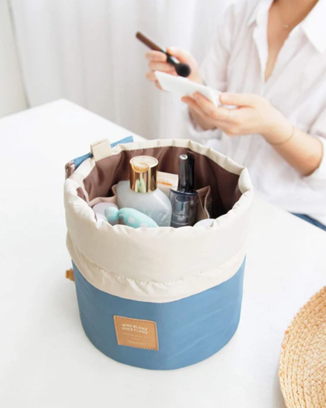 Makeup & Toiletries Barrel Bag