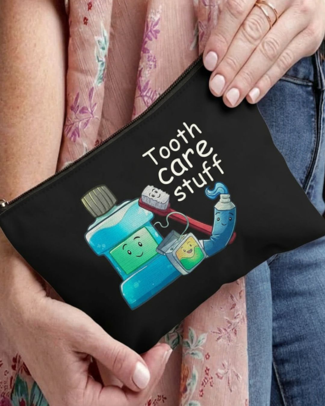 Dental Care Themed Canvas Pouch