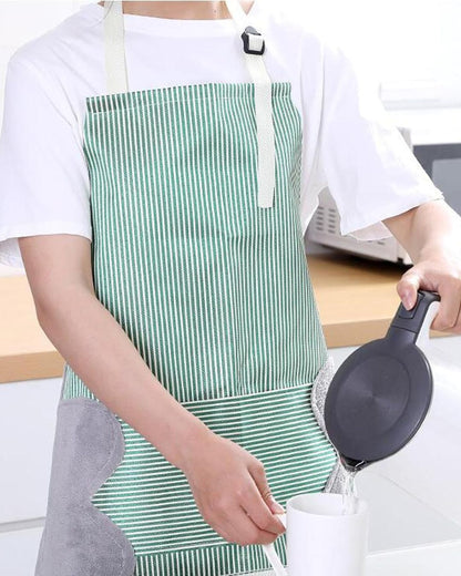 Striped Cooking Apron with Wipe Hands