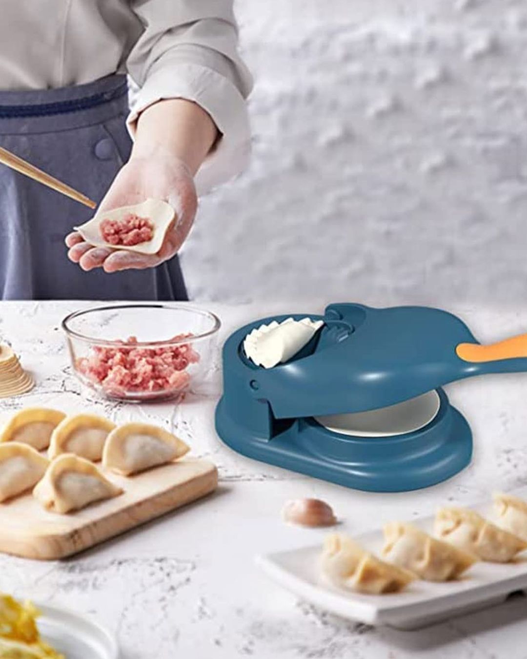 Pressing Dumpling Dough Wrapper