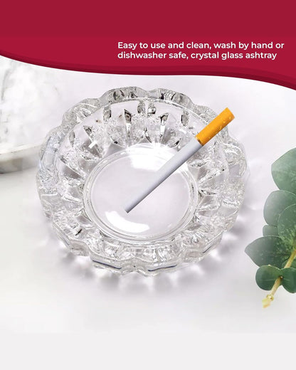 Round Crystal Glass Smoking Ashtray