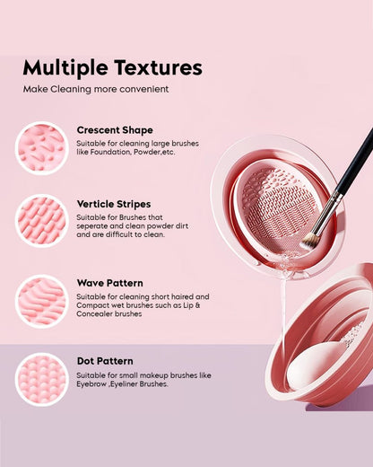 Foldable Makeup Brush and Sponge Cleaner Pad