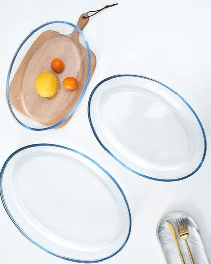 3 PCS Oval Borosilicate Glass Baking Dish