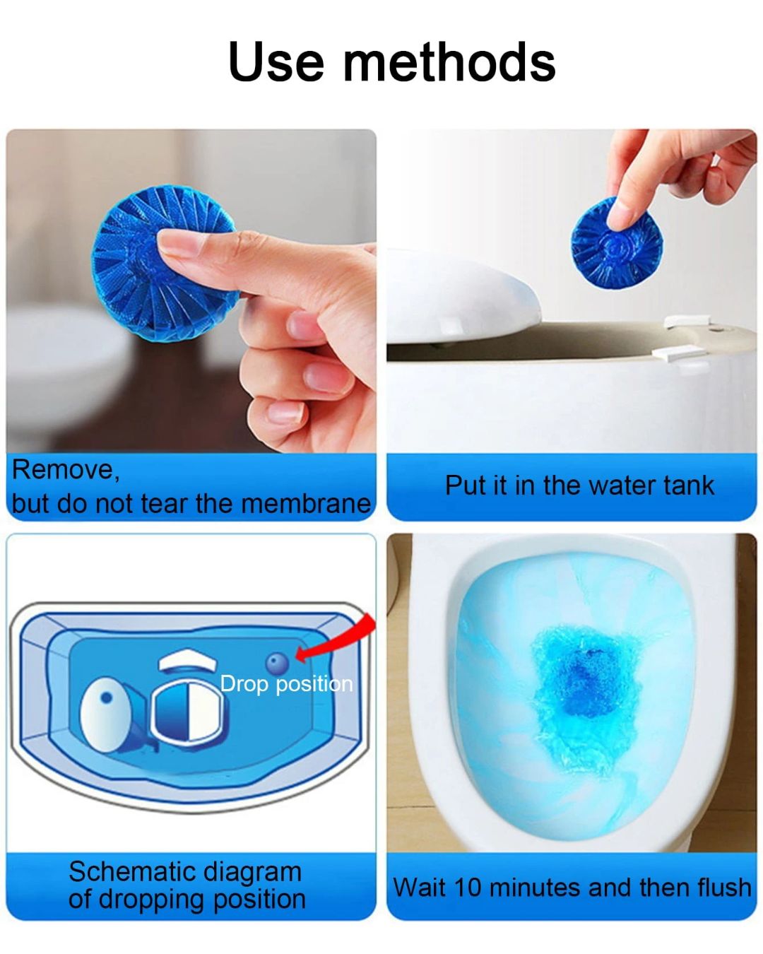 Blue Tablet Flush Tank