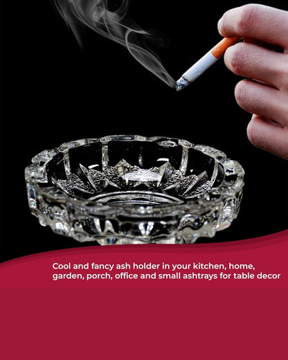 Round Crystal Glass Smoking Ashtray