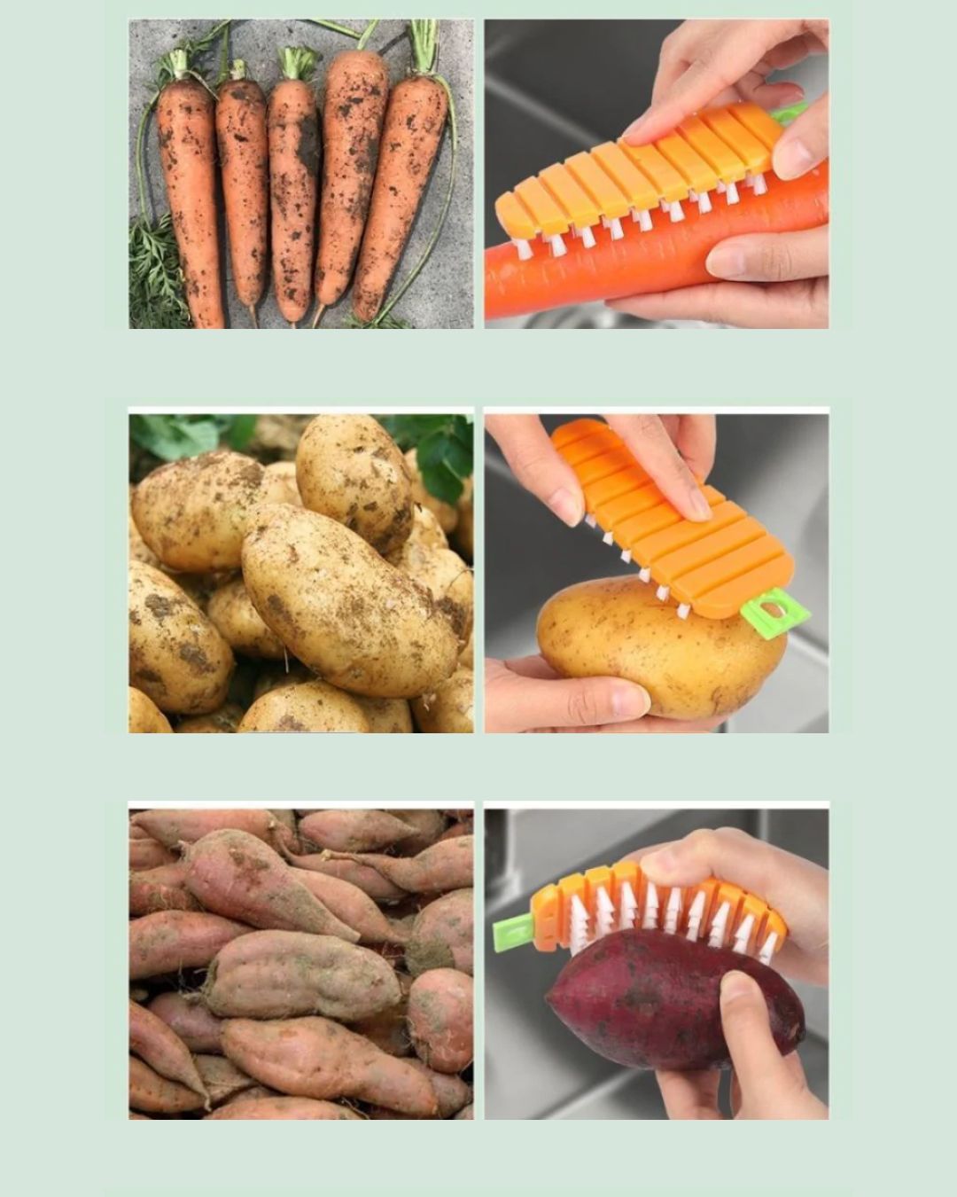 Carrot Shape Vegetable Cleaning Brush