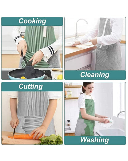 Striped Cooking Apron with Wipe Hands