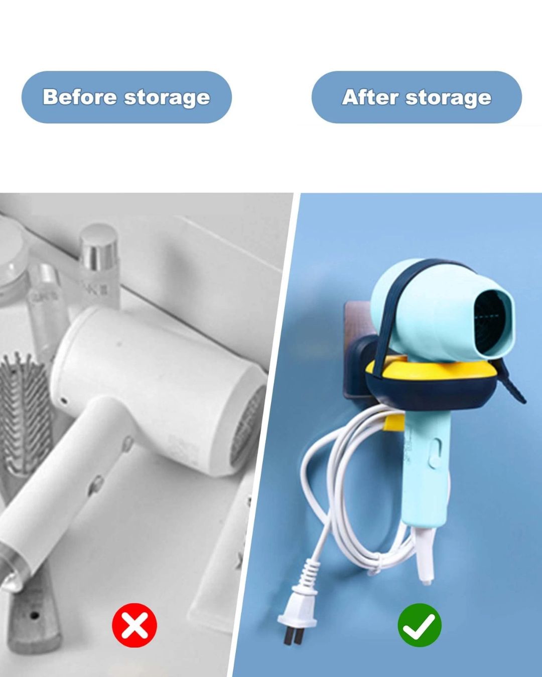 Hair Dryer Holder Storage Rack