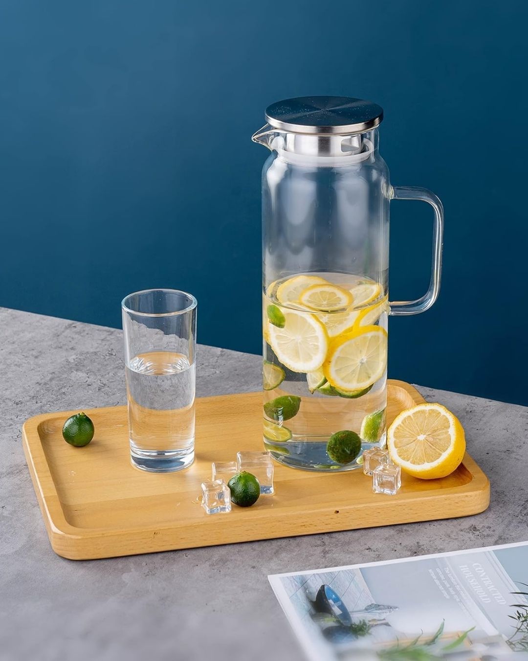 1.5L Glass Pitcher with Stainless Steel Lid